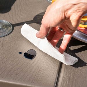 Outdoor Furniture 6ft Rectangular Picnic Table with Umbrella Hole and Folding