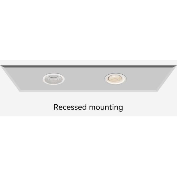 Commercial Recessed Spotlight Frame 75mm Cut-Out GU10/MR16 Aluminum Anti-Glare Design