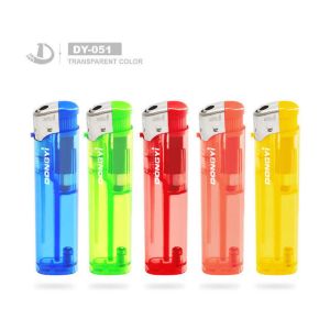 Transparent Pink Electric Lighter with Refillable Capability and Child