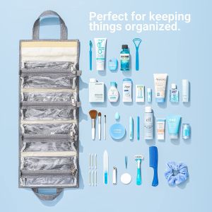 Lager capacity toiletry bags 4kits Hanging Roll-Up Makeup Bag/Toiletry Kit