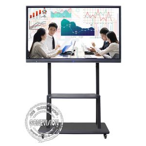 China 55 to 110 4K AG Glass Android 12.0 Dual System 20 Points Touch Screen Whiteboard with Camera and Microphone on sale