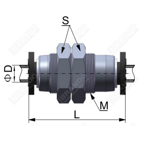 PMM Bulkhead Union Pneumatic Air Fittings 1/8'' 1/4'' 3/8'' 1/2''