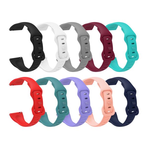 20mm Small Waist Thin Silicone Watch Strap With Multi Color Matching 8 Shaped Buckle