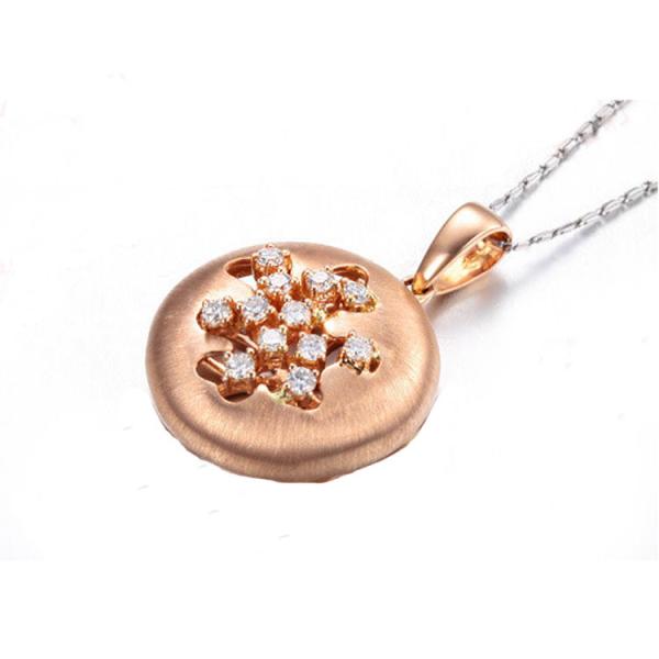 Luxury 18K Rose Gold Diamonds Pendant Charm Ring Jewelry Set (GDSET003)