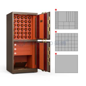Double Compartment Jewelry Lock Box Fingerprint Lock H1680mm Safe Watch Box