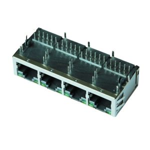 ARJM14A4-811-AB-EW2 1X4 RJ45 8P8C Multi - Port Connector With 5G Base - T