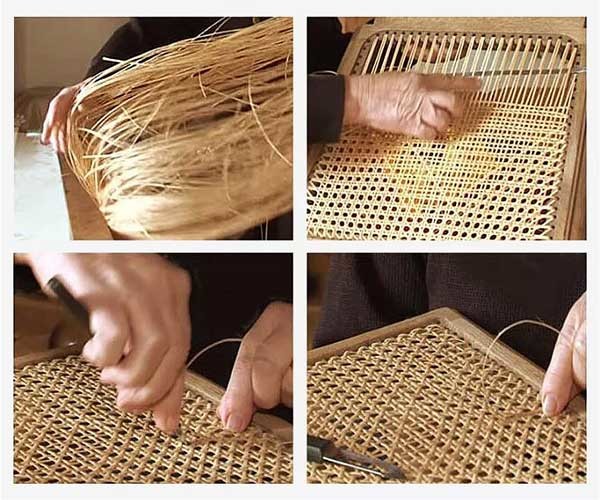 Nordic Rattan Armchair Natural Wood Solid Wood Lounge Dining Chair