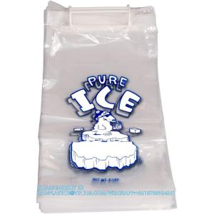 Recycle Large Capacity Durable 8/10/20 Lb Ice Bag Set Pack Ldpe Plastic Wicket