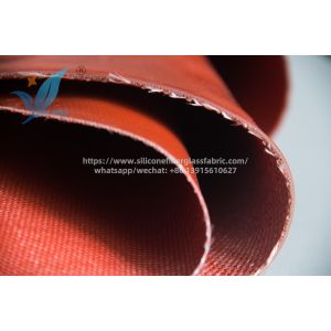 0.8mm Red Single Side Silicone Coated Fiberglass Fabric