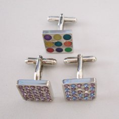 Hot design soft enamel colors metal custom cufflinks