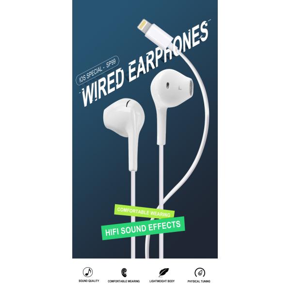 Surrounding Sound 10mm 16Ohm Lighting Cable Earphones