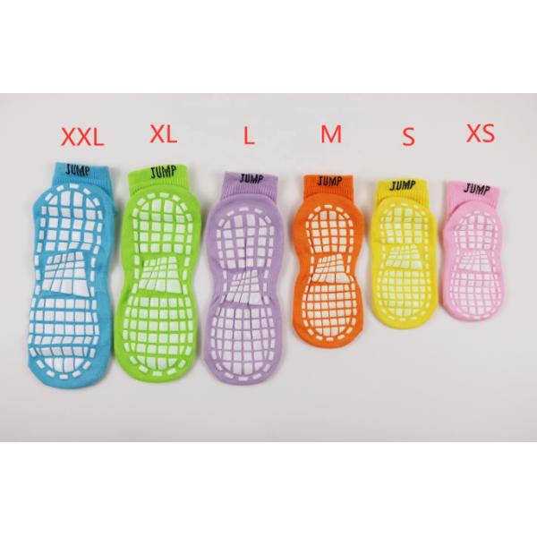 Colorful Polyester Kids Trampoline Sock , Safety Non-slip Socks for Playground Indoor