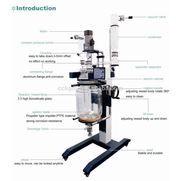 1L/2L/3L/5L/10L/20L/50L/100L borosilicate glass bioreactor price