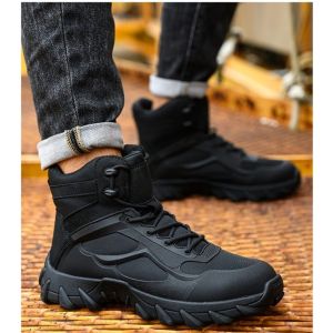 Suede Safety Boots With Kevlar Midsole And Rubber Sole