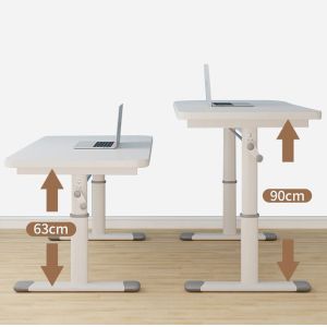 Living Room Event Table Height Adjustable Desk for White Wooden Manual