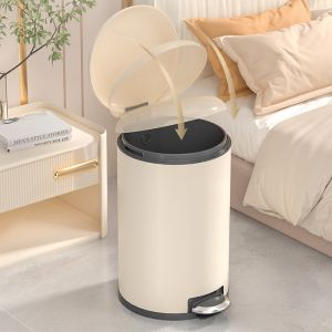 Indoor Living Room Bathroom Stainless Steel Pedal Trash Can