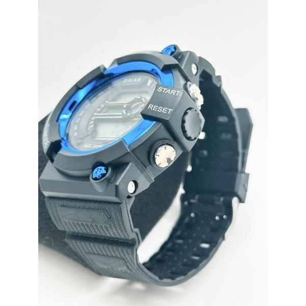 Sporty Black Dial Digital Watch with Silicone Band