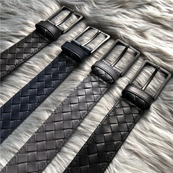 Mens Black Brown Leather Braided Belt ISO9001 Anti Abrasion Tearproof