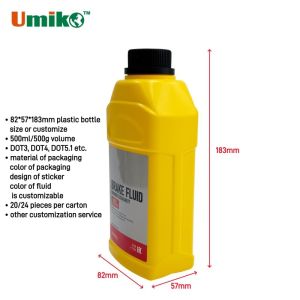 Customize Dot 4 Synthetic Brake Fluid 500ml Automotive Lubricating Oil