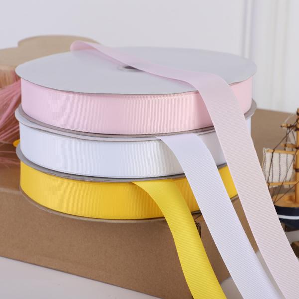 Factory Wholesale Plain Handmade Ribbon 100% Polyester Grosgrain Ribbon