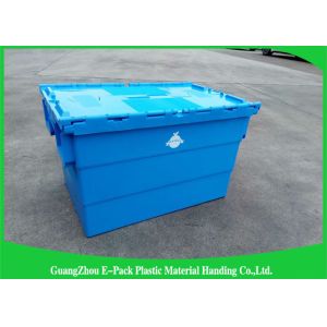 Packaging Distribution Totes With Hinged Lid , Logistic Big Plastic Containers