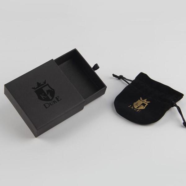 Matte Black Necklace Sliding Drawer Gift Boxes Sustainable Material