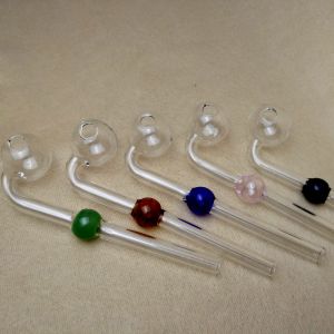 China Curved Glass Smoking Pipe With Blue Green Amber Pink Colors Balancer on sale