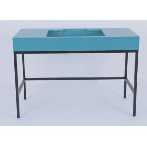 Stainless Custom Modern Bathroom Vanity With Metal Console