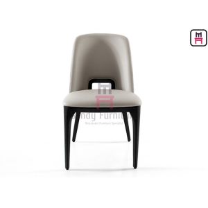 China Hollowed Back Upholstered Wood Restaurant Chair Tufted Leather on sale