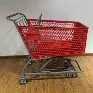 180L Plastic Supermarket Hypermarket Shopping Hand Trolley