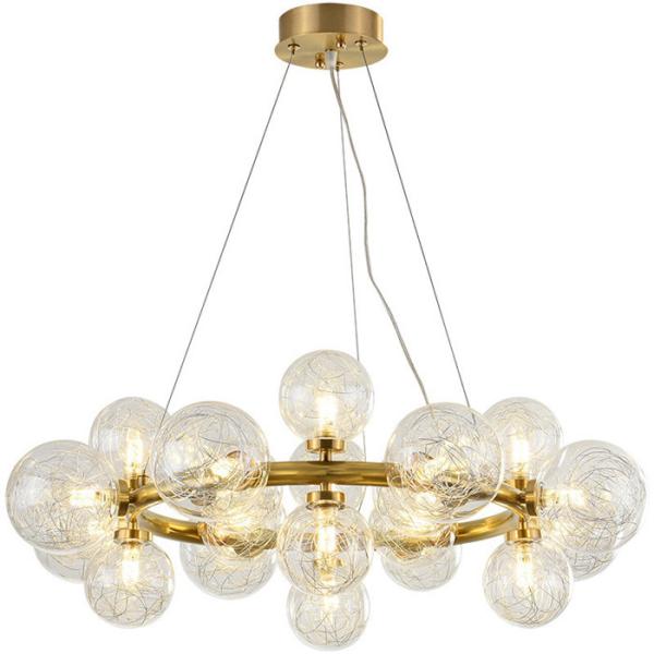 Buy Indoor Mercerized Glass Ball Pendant Lights Modern G4 Light Source at wholesale prices
