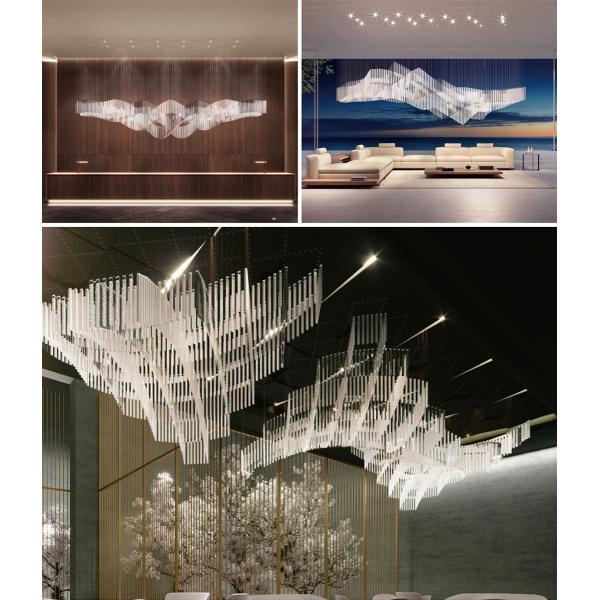 Wedding decoration Stainless steel tube chandelier can be customized contemporary hotel lobby decorated with crystal glass chandelier white chandelier