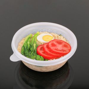 1000ml Round Disposable Plastic Food Box With Lids Soup Noodle Bowls Meal Prep