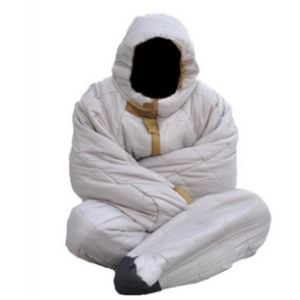 White Warm Down Feather Winter Adult Wearable Sleeping Bag Suit