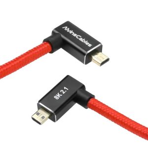 Alvin's 8K Right Angle Micro HDMI Cable Coiled 48Gbps