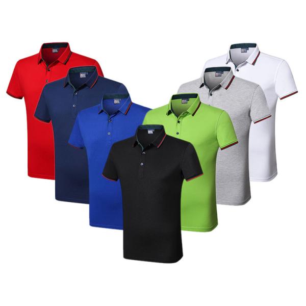 Buy Silk Cotton Custom Embroidered Polo Shirts Athletic Stretch Moisture Wicking at wholesale prices