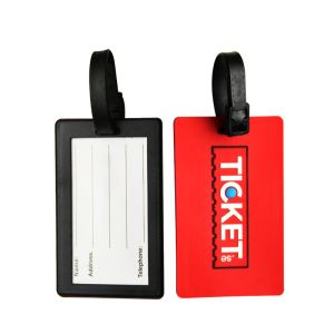 Brightly Colored 2D Flat Logo Design Soft PVC Premium Luggage Tags, PVC Travel