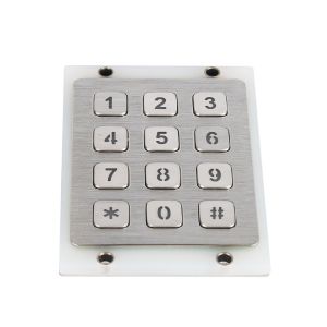 Facotry supply IP65 waterproof 3X4 matrix illuminated blue led keypad with flat