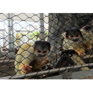 Black Color Knotted Type Stainless Steel Wire Rope Mesh For Monkey And Zoo Fence