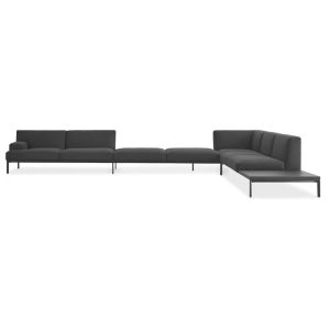 China Atmosphere Hotel Large Space Corner Sectional Fabric Sofa Black Iron Feet on sale
