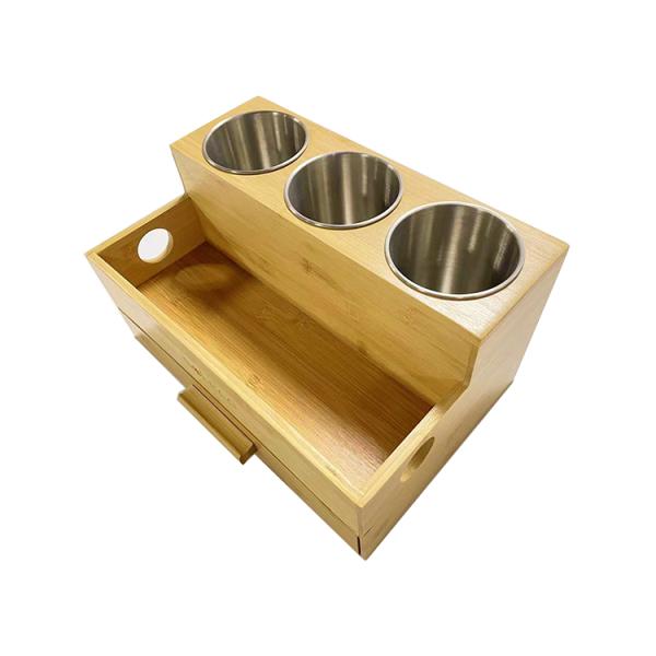 Natural Bamboo Hair Styling Tool Organizer For Makeup Bathroom