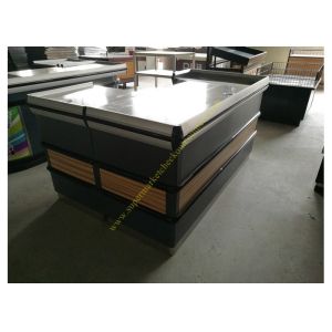 Retail Shop Cashier Checkout Counter / Durable Wooden Cashier Desk