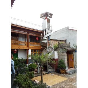 Spiral StaircaseVH04S Spiral Stainless Steel Stair Tread Beech Curved Glass