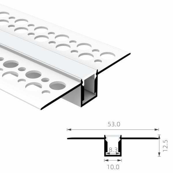Gypsum Wall PC PMMA Led Aluminum Channel H12.5mm Led Light Strip Profile
