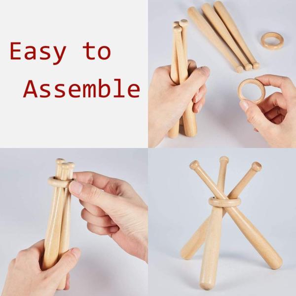 Mini Baseball Bat Display Stand Fashion Ornament Crafts Wooden Stand Holder For Outdoor Sports