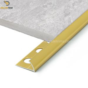 Round Open Shape Aluminium Tile Trim 10mm X 2.5m High Glossy Gold