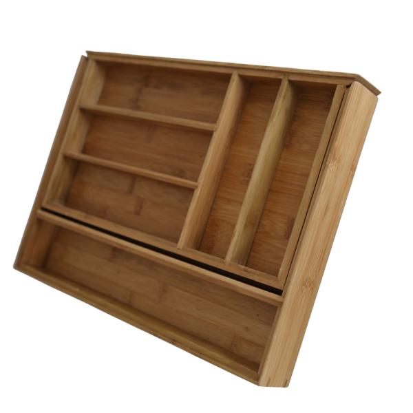 Buy tableware bamboo expandable drawer organizer cutlery box China manufacturer at wholesale prices