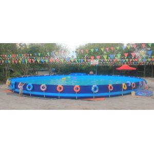 Round Shaped Outdoor Above Ground Pool Customized Size 0.9mm Tarpaulin PVC
