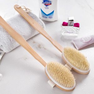 BSCI Boar Bristle Exfoliate Bamboo Shower Brush