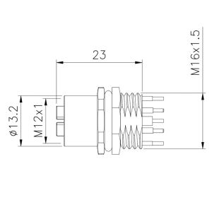 Industrial Right Angle Acoding D-Coded Panel Front Ip67 Circular Straight Sensor